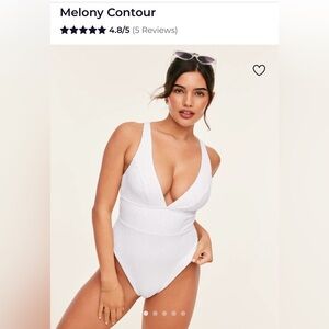 Adore Me Melody Contour One Piece V Neckline Eyelet Swimsuit Small NWT’s